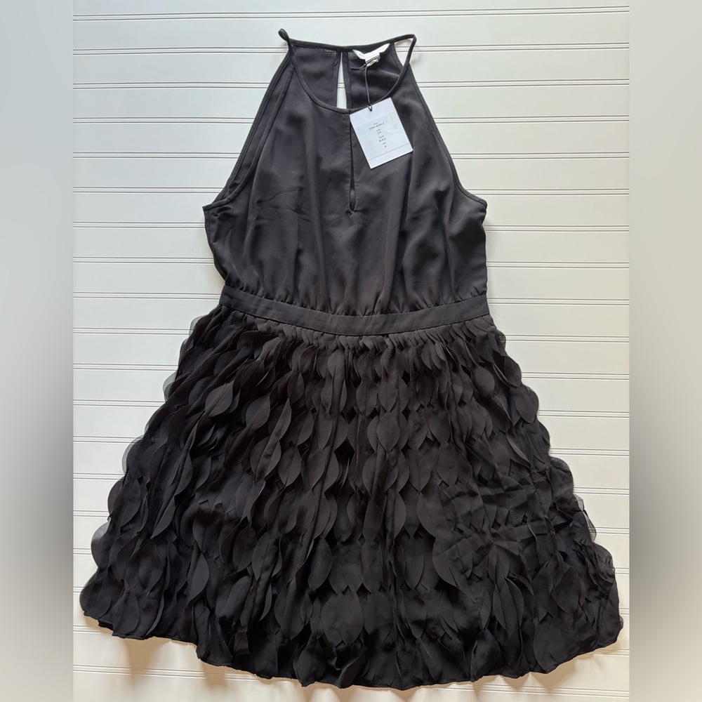NWT Diane Von Furstenberg Gia Dress Black Halter Ruffle Bottom
